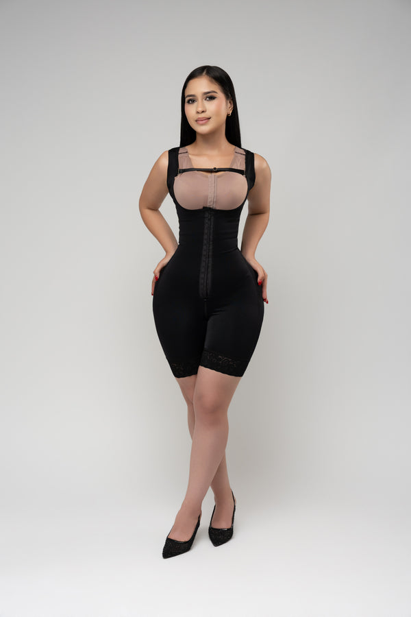 Black — photo 1 · Sleeveless Open Bust Bodysuit