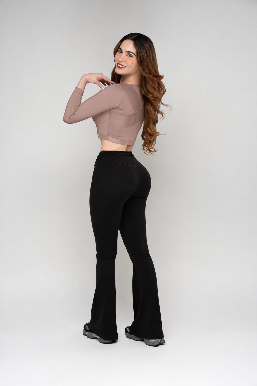 Cocoa — back · Support Bra with Sleeves & Posture Alignment