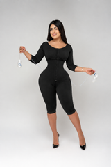 Black — front · Bodysuit with Drain Openings