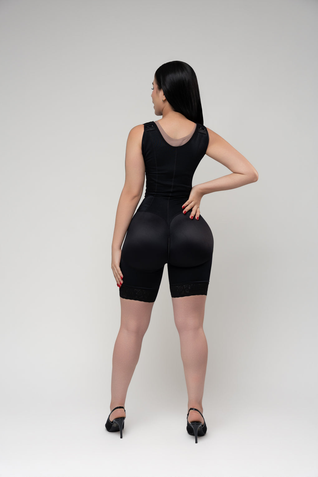 Sleeveless Open Bust Bodysuit, detail view