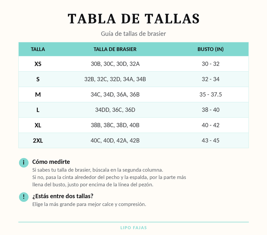 Guía de tallas y ajuste