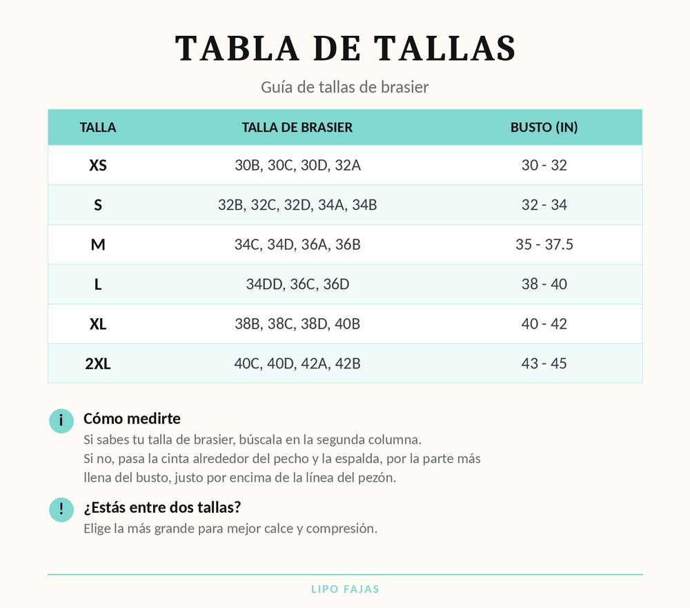 Size chart ES
